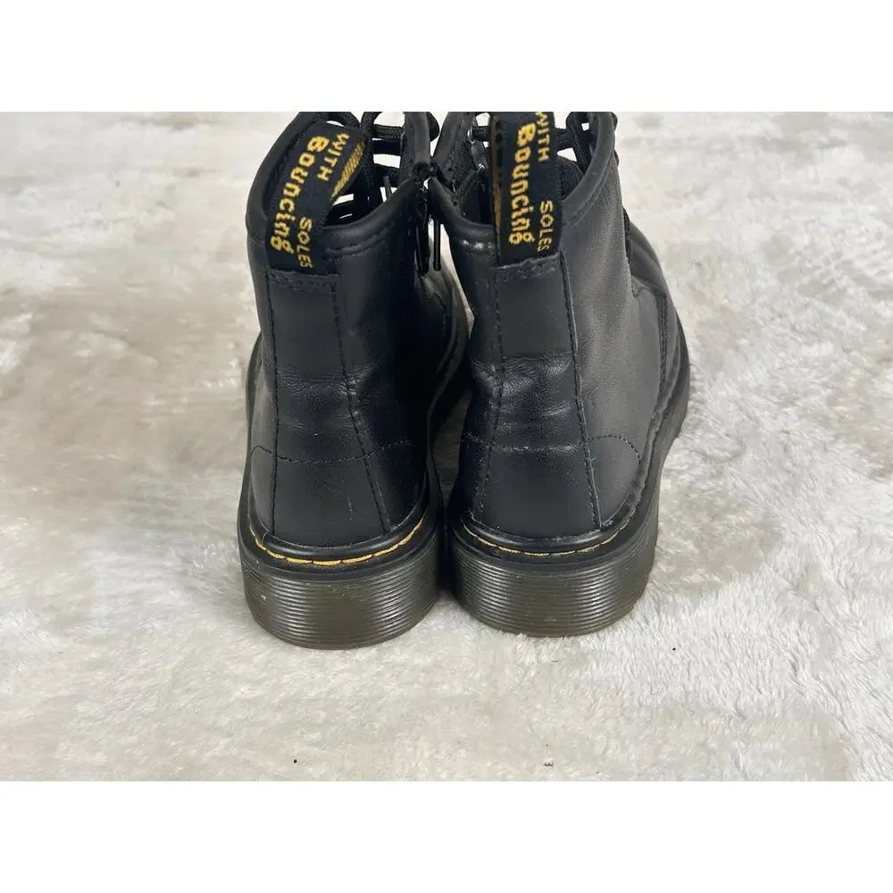 Dr Martens 1460 J Boots Kids Size 13 Leather Lace Up Side Zip Comfort Shoes